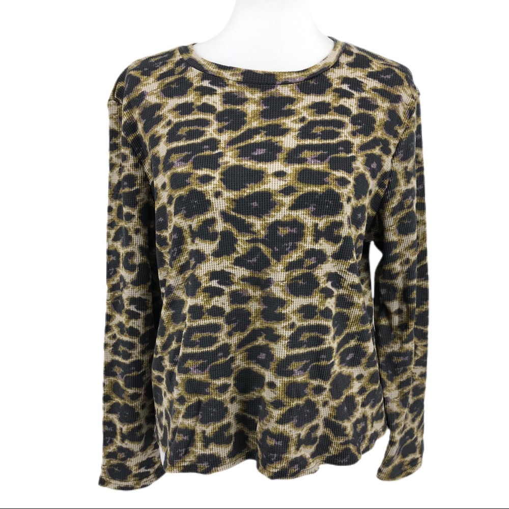 RDI Animal Print Long Sleeve Top, NWT Size L